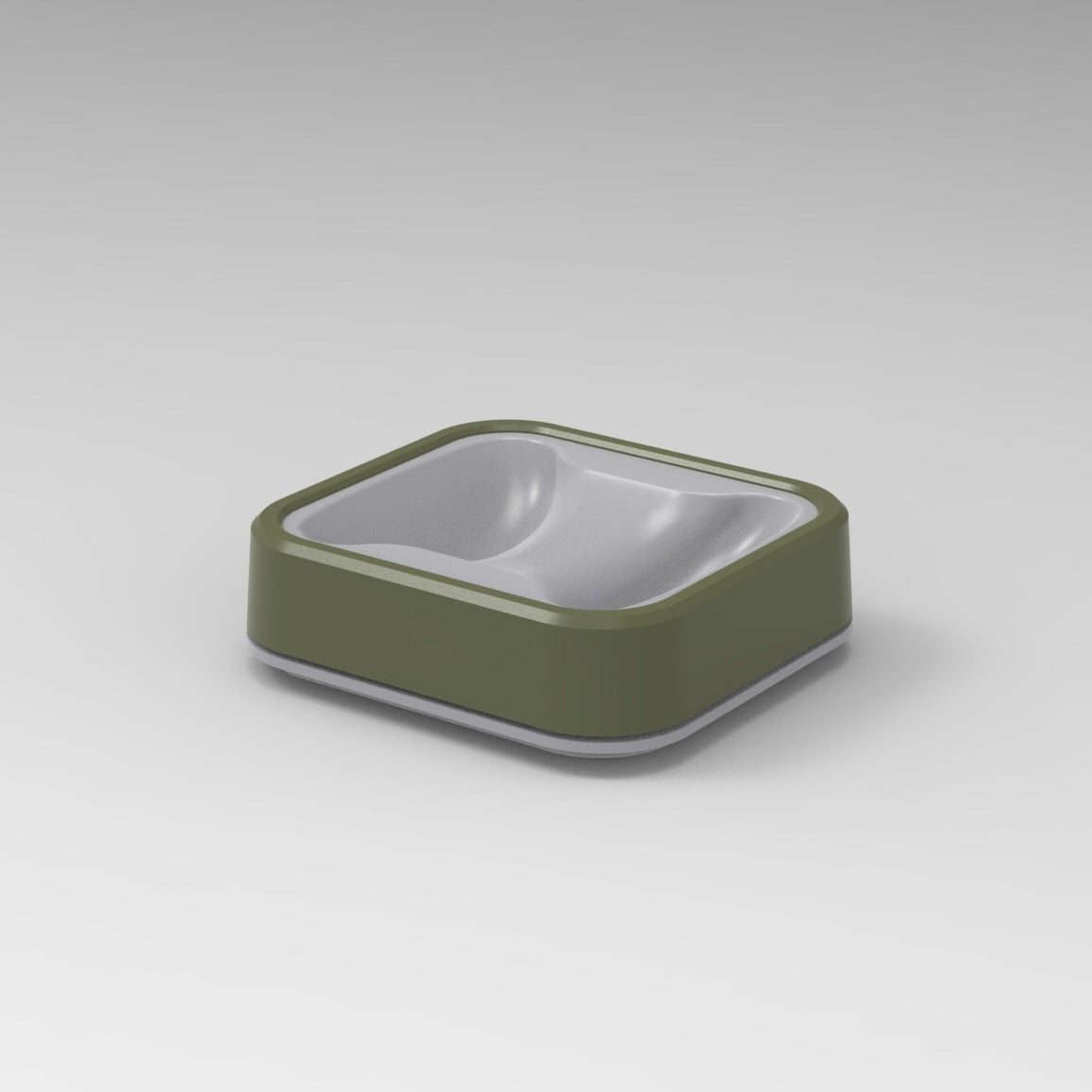 Sleek green and gray pet food bowl designed for functionality and style in any home.